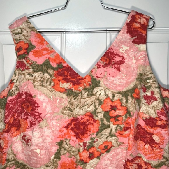 Talbots Floral Midi Dress - Red and Pink - Picture 2 of 5